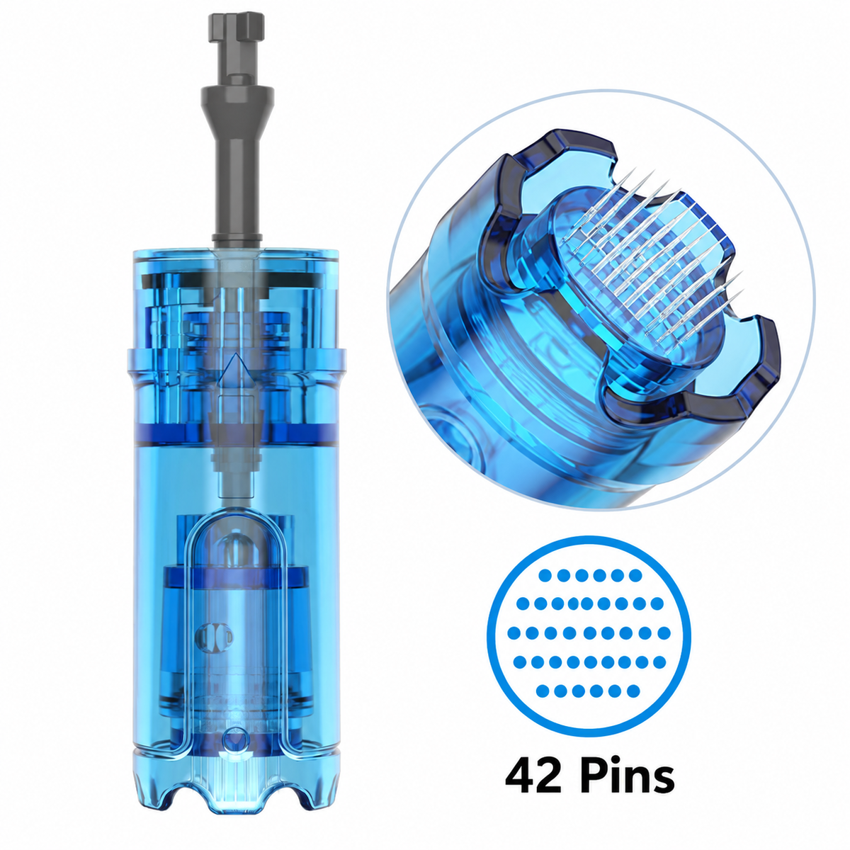 42-pin replacement cartridge for Dr. Pen M9 and M8 Max with needle-tip detail